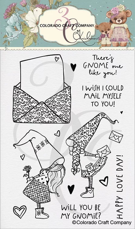 Colorado Craft Company Clear Stamps - Love Day Gnomes - By Kris Lauren