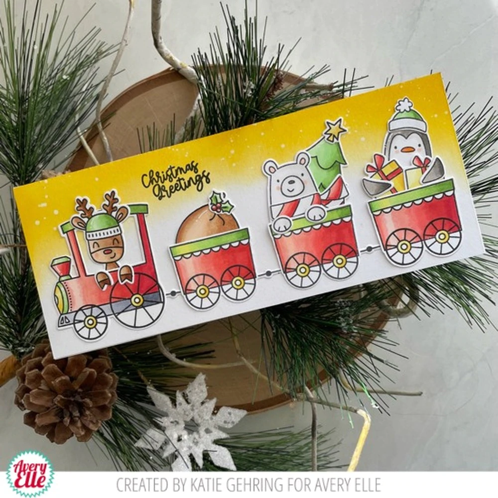 Bild 4 von Avery Elle Clear Stamps - Peek-a-Boo Christmas Train - Weihnachtszug