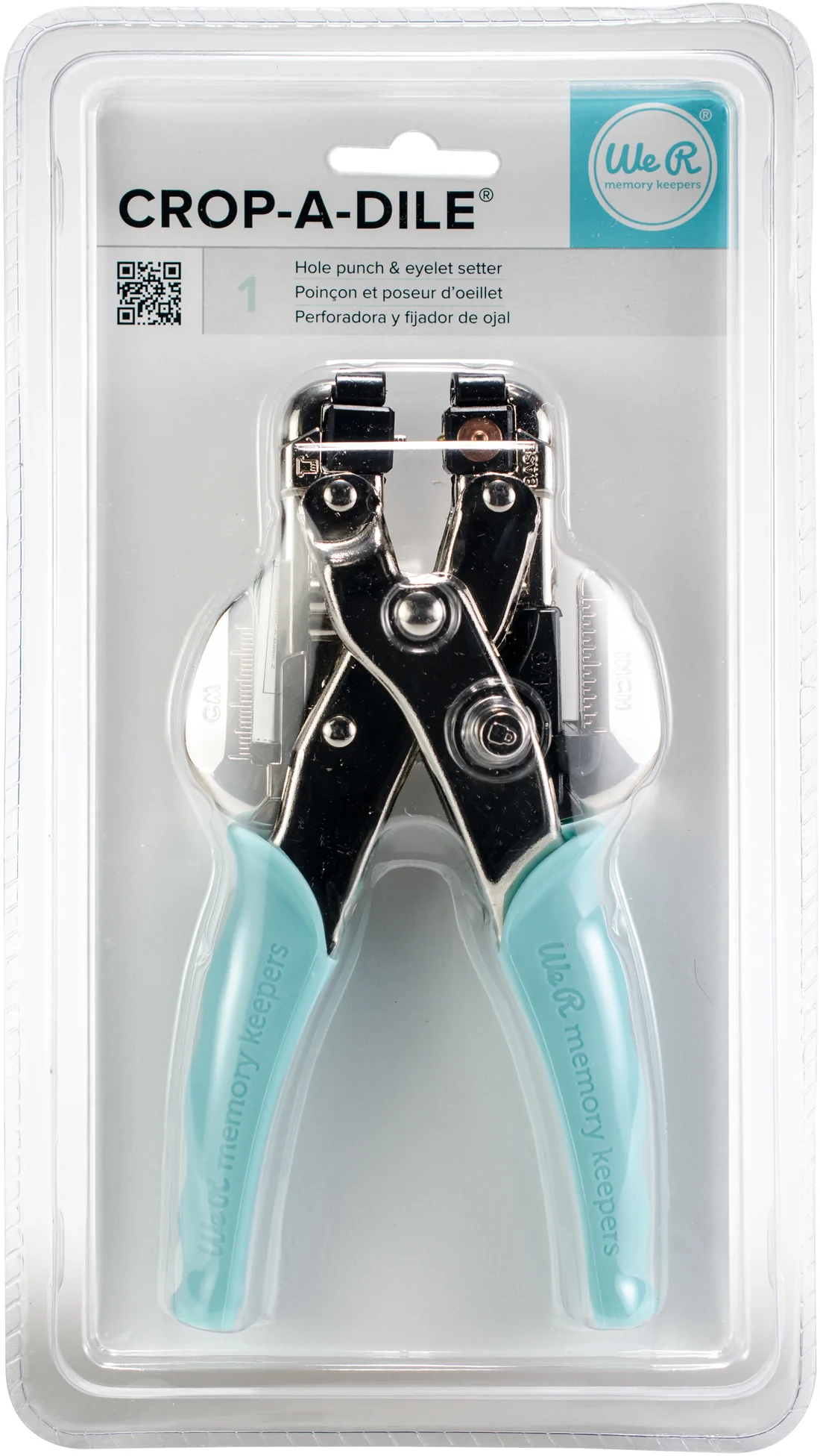 Crop-A-Dile Hole Punch & Eyelet Setter Aqua - Loch- & Ösenzange