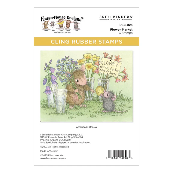 Spellbinders Flower Market Cling Rubber Stamp Set - House Mouse Stempelgummi