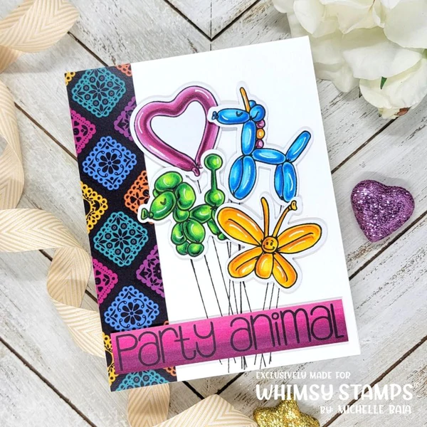 Bild 4 von Whimsy Stamps Clear Stamps -  Party Animal Balloons - Luftballon