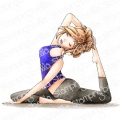 Gummistempel Stamping Bella Cling Stamp MOCHI YOGA GIRL RUBBER STAMP