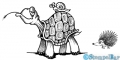 StempelBar Stempelgummi Crazy-Animals Schildkröte mit Schnecke und Igel