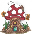 Bild 1 von Riley and Company Gummistempel - MUSHROOM LANE - POLKADOT HOUSE 1