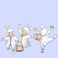 Art Impressions Stempelgummi Dancing Easter Tots