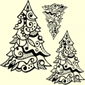 Gummistempel Cloisonné Christmas Trees