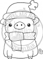 StempelBar Stempelgummi Pebble das Schwein im Winter