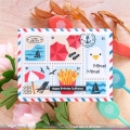 Bild 11 von Waffle Flower Postage Collage Beach Days Stencil - Briefmarken-Schablone Strand