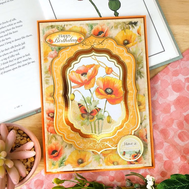 Bild 2 von Hunkydory -  A4 Spiegelkarton - Pretty Poppies  Mirri Selection