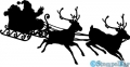 StempelBar Stempelgummi Weihnachtsmann mit Schlitten - Silhouette