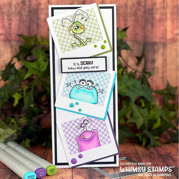 Bild 3 von Whimsy Stamps Clear Stamps - Monster Birthday -Geburtstag