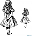 StempelBar Stempelgummi Alice im Wunderland Alice rechts und Alice links