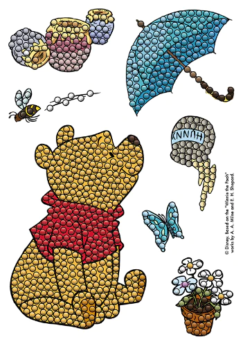 Disney Winnie The Pooh A6 Crystal Art Stamp - Pooh Bear - Clear Stamps Winnie Puuh