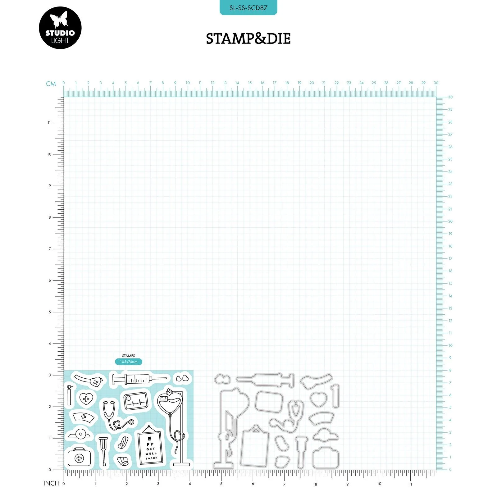 Bild 4 von STUDIOLIGHT Sweet Stories Stamp & Cutting Die Hospital - Stempel & Stanze