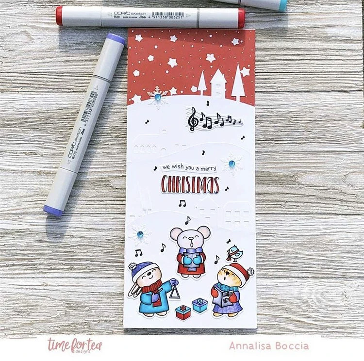 Bild 4 von time for tea designs -Clear Stamp Set - Carolling Critters