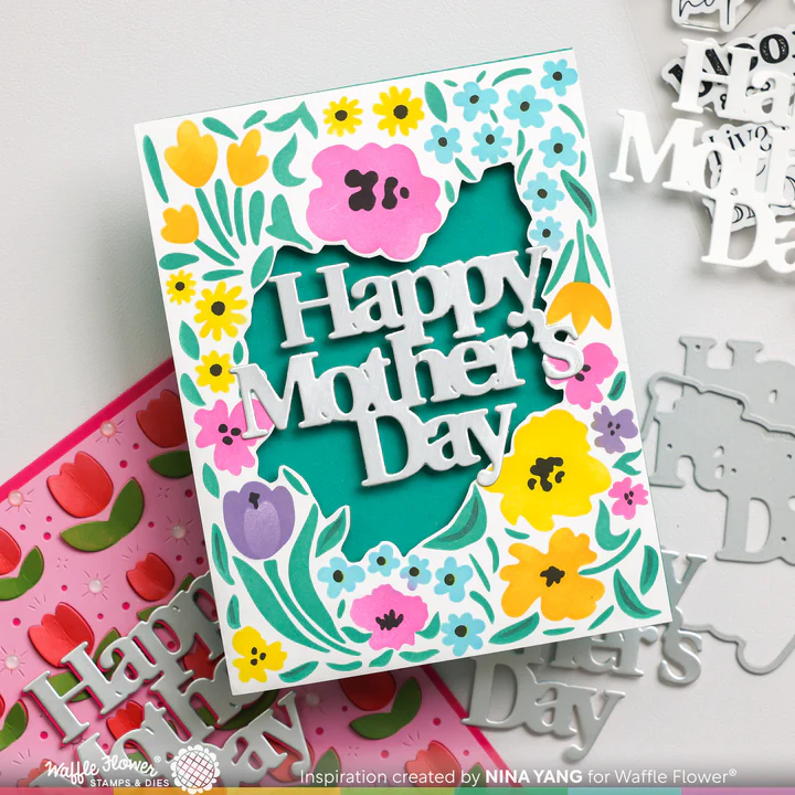 Bild 3 von Waffle Flower Wild Flowers Stencil - Schablone Blumen