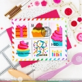 Bild 14 von Waffle Flower  Postage Collage Cupcake Stencil - Stencil-Set