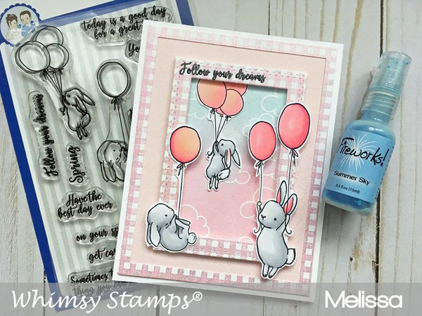Bild 11 von Whimsy Stamps Clear Stamps  - Bunny Balloons - Hase Luftballon