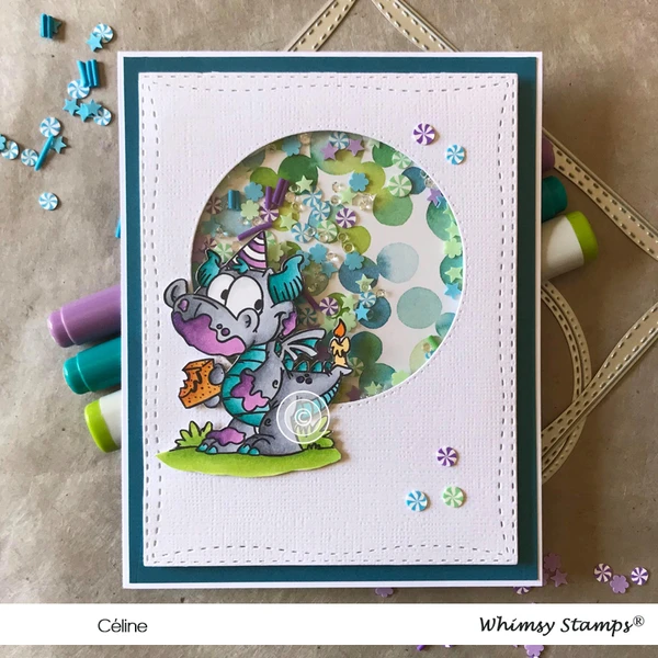 Bild 5 von Whimsy Stamps Clear Stamps  - Birfday Dragons Geburtstag Drache