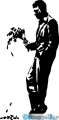StempelBar Stempelgummi Mann mit Blumenstrauß - stehend