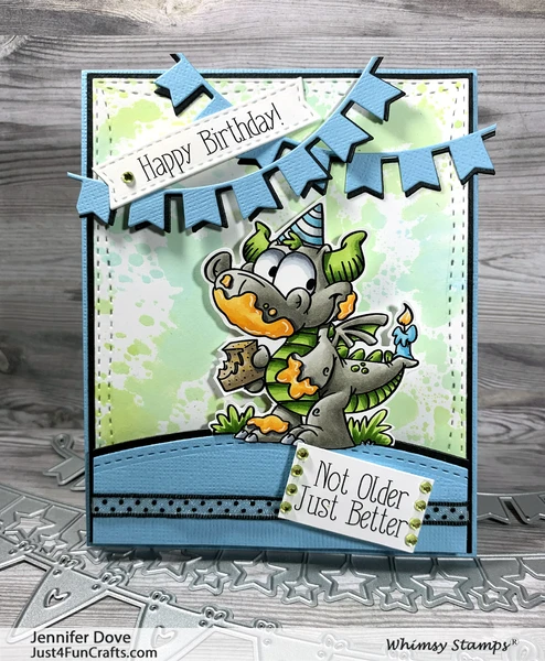 Bild 2 von Whimsy Stamps Clear Stamps  - Birfday Dragons Geburtstag Drache