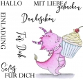 StempelBar Stempelgummi Lee Holland - Cupcake-Drache