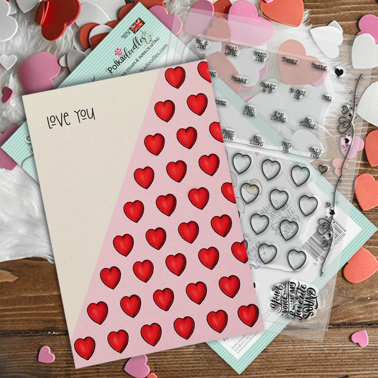 Bild 2 von Polkadoodles Clear Stamps - Love Hearts - Herzen