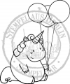 StempelBar Stempelgummi Keksdose das Einhorn mit Luftballons