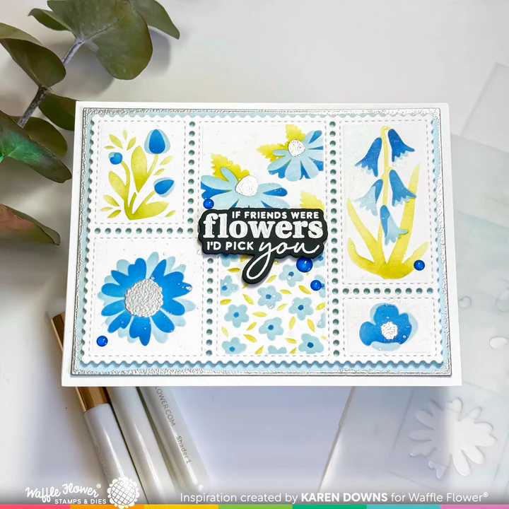 Bild 7 von Waffle Flower Postage Collage Wild Flower Stencil - Briefmarken-Schablone Blumen