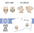 Art Impressions Stempelgummi Mini Front & Backs Owl & Monkey Mini Set