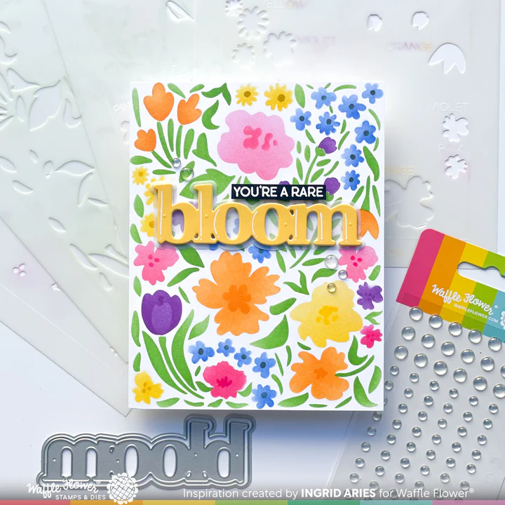 Bild 4 von Waffle Flower Wild Flowers Stencil - Schablone Blumen