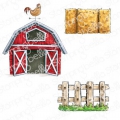 Gummistempel Stamping Bella Cling Stamp ODDBALL BARN, HAY AND FENCE RUBBER STAMPS (3 STAMPS)