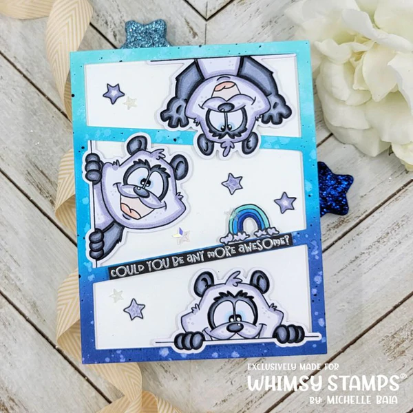 Bild 3 von Whimsy Stamps Clear Stamps - Panda Peekers