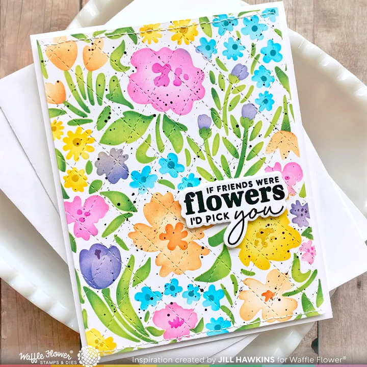 Bild 5 von Waffle Flower Wild Flowers Stencil - Schablone Blumen