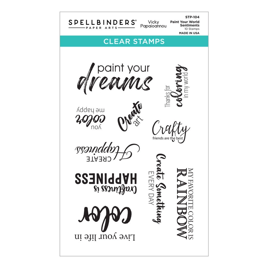 Bild 4 von Spellbinders Paint Your World Sentiments Clear Stamp Set from the Paint Your World - Stempel