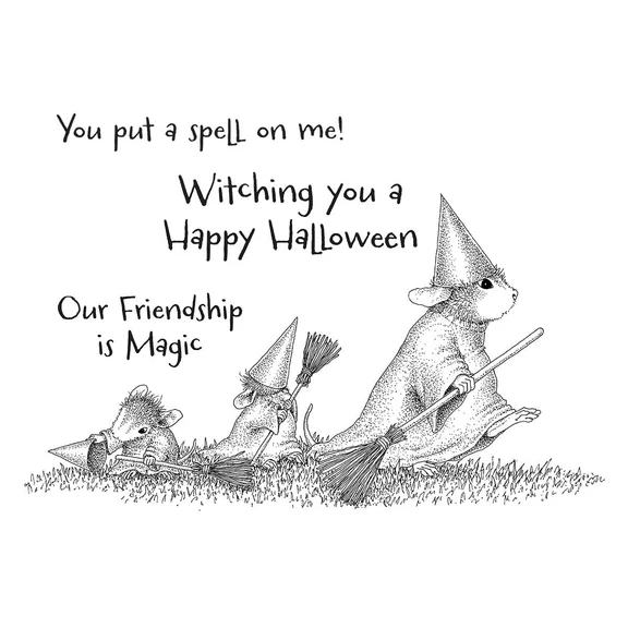 Bild 6 von Spellbinders Halloween Flight  Cling Rubber Stamp Set - House Mouse Stempelgummi