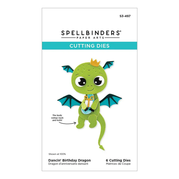 Bild 1 von Spellbinders DANCIN' BIRTHDAY DRAGON ETCHED DIES FROM THE MONSTER BIRTHDAY COLLECTION - Stanz-Set