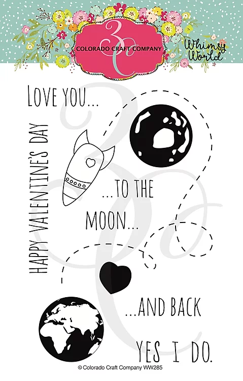 Colorado Craft Company Clear Stamps - Whimsy World~To The Moon