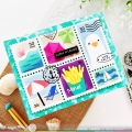 Bild 2 von Waffle Flower Postage Collage Beach Days Stencil - Briefmarken-Schablone Strand