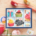 Bild 2 von Waffle Flower Postage Collage Birthday Stamp Set - Stempel