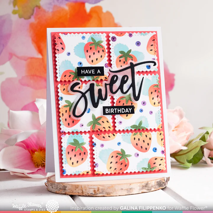 Bild 3 von Waffle Flower Postage Collage Die-Set - Briefmarken-Stanzset