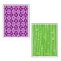 Sizzix  Prägefolder Textured Embossing Folders Argyle and Lines & Circles