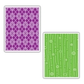 Sizzix  Prägefolder Textured Embossing Folders Argyle and Lines & Circles