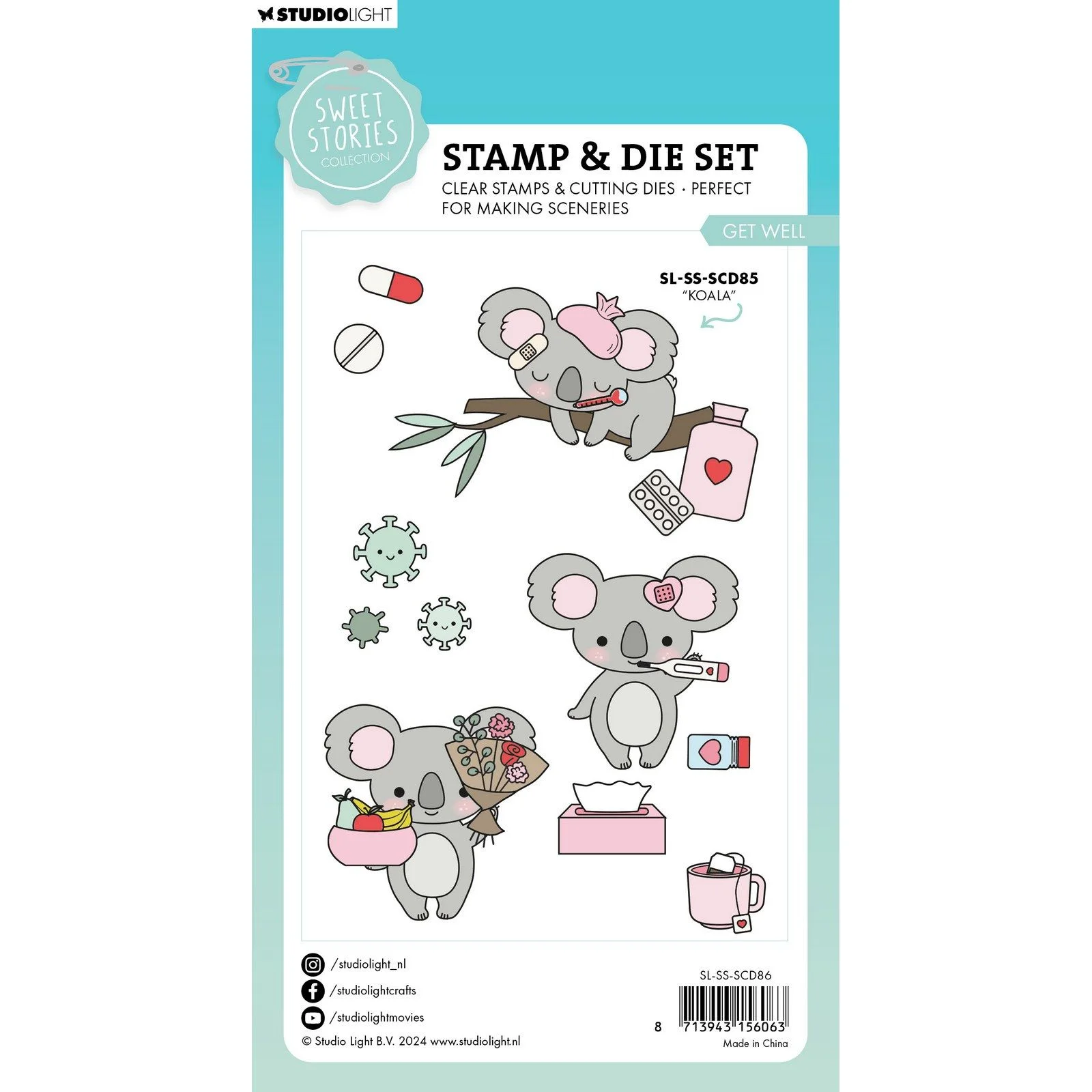 Bild 2 von STUDIOLIGHT Sweet Stories Stamp & Cutting Die Get Well - Stempel & Stanze