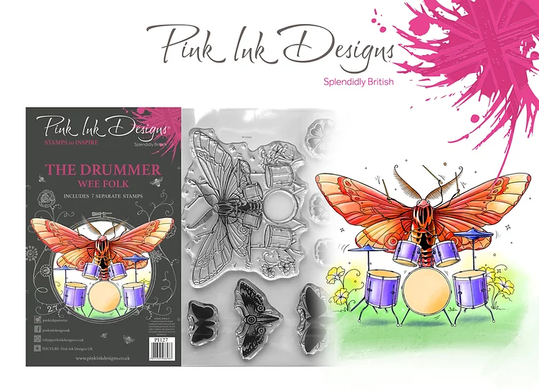 Bild 12 von Pink Ink Designs - Stempel The Drummer - Schlagzeuger