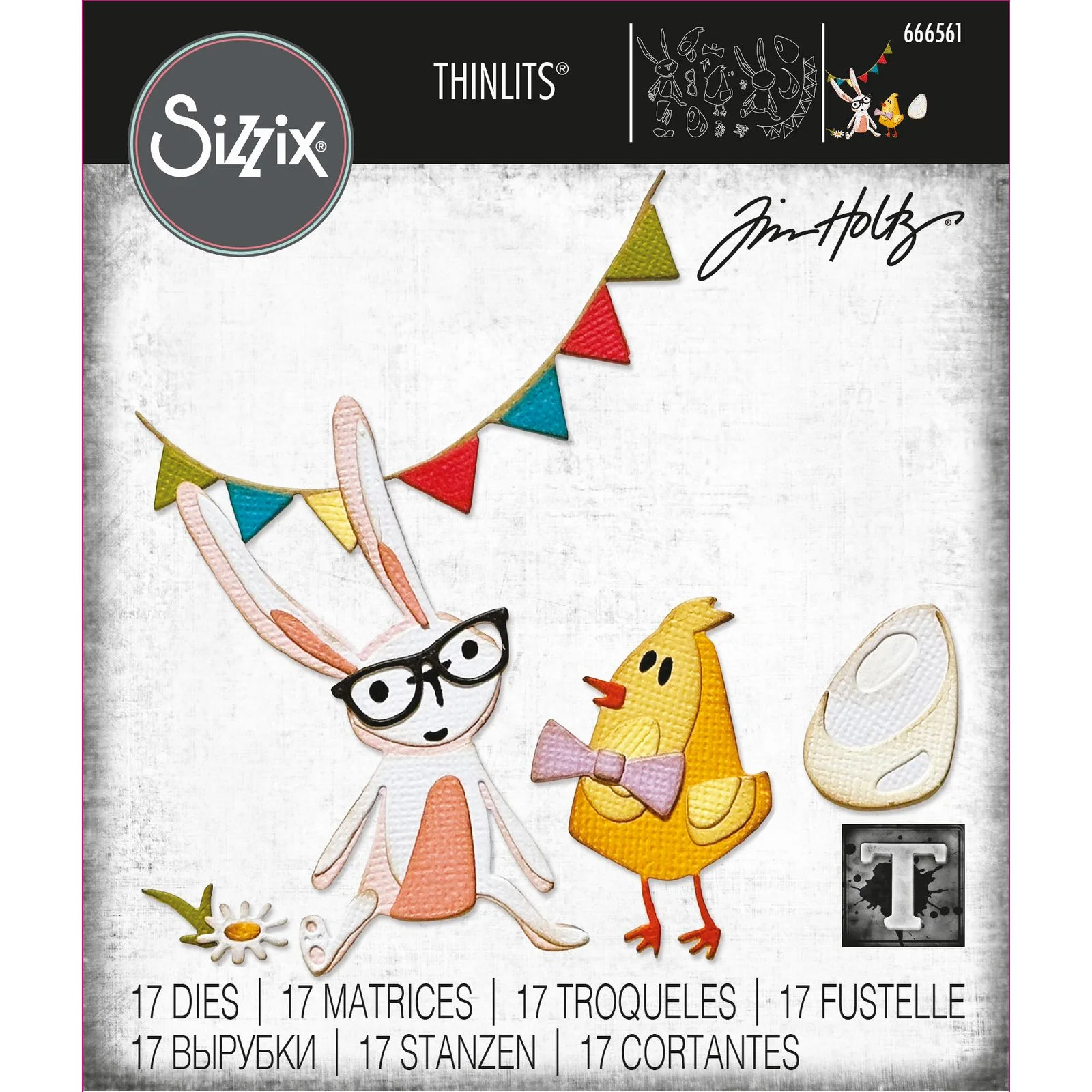 Bild 1 von Sizzix Thinlits Die by Tim Holtz - Stanzschablone - Vault Bunny & Chick