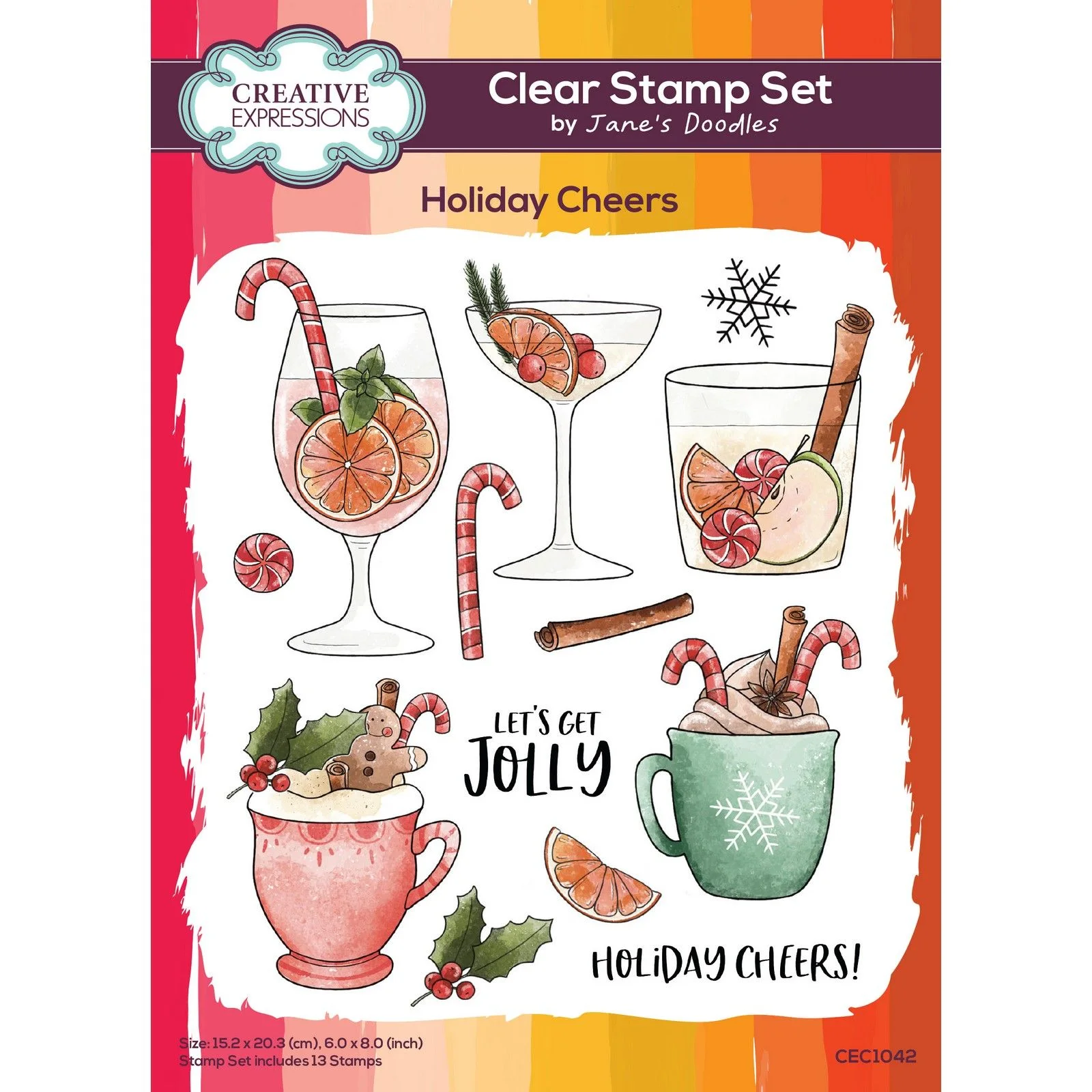 Bild 1 von Creative Expressions • Jane's Doodles Clear Stamps Holiday Cheers - Weihnachten Getränke