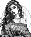 StempelBar Stempelgummi Frau mit Pulli