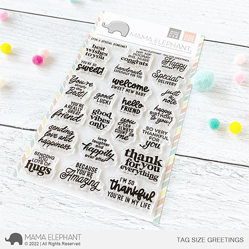 Mama Elephant - Clear Stamps TAG SIZE GREETINGS