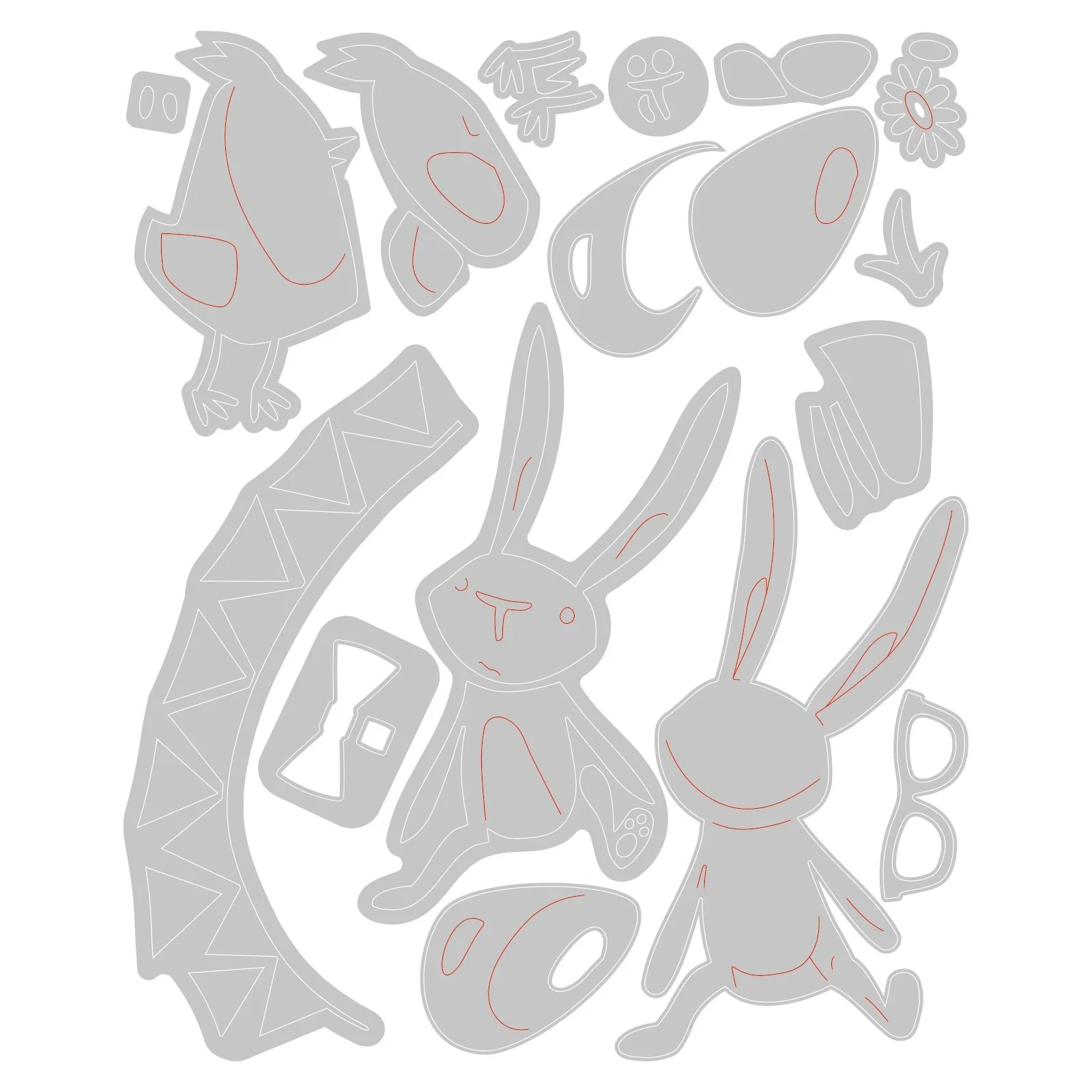 Bild 6 von Sizzix Thinlits Die by Tim Holtz - Stanzschablone - Vault Bunny & Chick